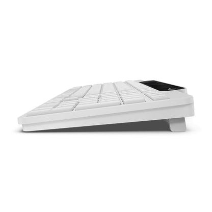 Lenovo 800 Self-Charging Bluetooth Keyboard, Uses Ambient Light for Charging, Bluetooth 5.1, Supports 3 Devices, Battery Free, Wireless, White - color: White