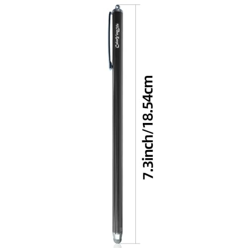 3-Pack 7.3’’ Fine Micro-Knit Mesh Tip Capacitive Stylus Pens for Touch Screens with Replaceable Mesh Tips, Extra Long Universal Stylus Pens and Cleaning Cloth (Black) - color: Black