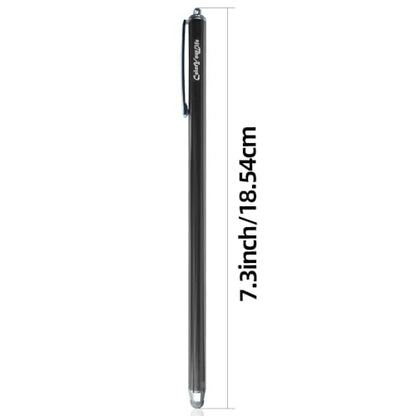 3-Pack 7.3’’ Fine Micro-Knit Mesh Tip Capacitive Stylus Pens for Touch Screens with Replaceable Mesh Tips, Extra Long Universal Stylus Pens and Cleaning Cloth (Black) - color: Black