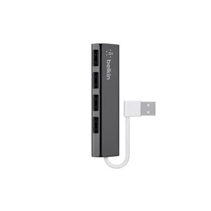 Belkin F4U042BT Ultra-Slim Travel Hub - 4-Port Ultra Slim ,Black