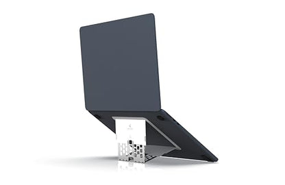 Paper-Thin Stand for MacBook, Laptop Riser, Slim Portable Ergonomic Ventilated Stand, 6 Adjustable Heights from 2.1" to 3.6", Compatible with Laptops Up to 18”, US Patented (Snow White) - color: Snow White