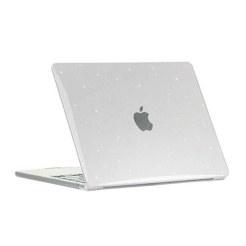Case for MacBook Air 13 inch A1466 A1369 2010-2017 Release, 5 in 1 Plastic Hard Shell&Keyboard Cover&Screen Protector&Webcam Cover,Sparkly Clear - color: Bling Clear