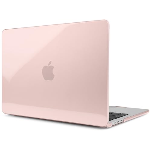 MEEgoodo for MacBook Air M5/M4/M3/M2 13 inch Case 2026-2022, Fit Model A3449/A3240/A3113/A2681, Glossy Case for MacBook Air 13.6 inch with TPU Keyboard & Webcam Cover & OTG Adapter, Candy Pink - color: Candy Pink