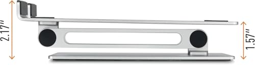Durable Folding Adjustable Laptop & Tablet Holder - Non Slip Silver Aluminum Laptop Mount for 10" - 17" Laptops - Portable Laptop Stand Folds for Easy Storage