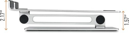 Durable Folding Adjustable Laptop & Tablet Holder - Non Slip Silver Aluminum Laptop Mount for 10" - 17" Laptops - Portable Laptop Stand Folds for Easy Storage