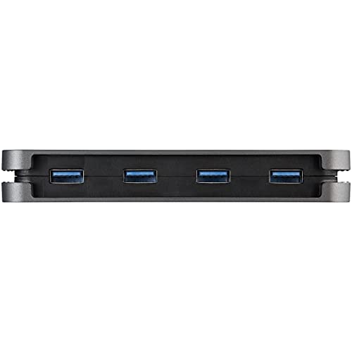 StarTech 4-Port USB-A Hub 5Gbps, USB Powered, 11in/28cm Cable (HB30AM4AB) | USB 3.0, Host to 4x type-A, SuperSpeed, Portable, Laptop desktop, Cable management, 11in long cable, 3.2 Gen 1