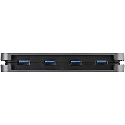 StarTech 4-Port USB-A Hub 5Gbps, USB Powered, 11in/28cm Cable (HB30AM4AB) | USB 3.0, Host to 4x type-A, SuperSpeed, Portable, Laptop desktop, Cable management, 11in long cable, 3.2 Gen 1