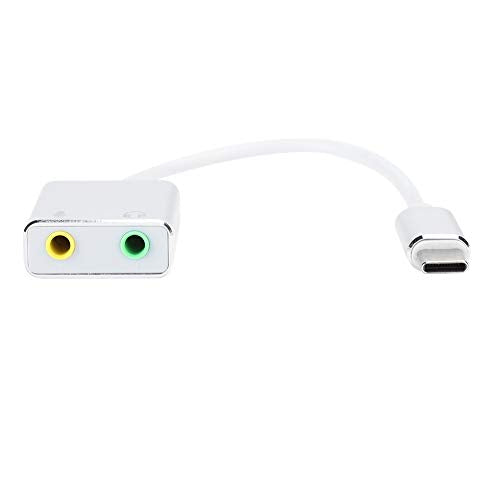 ZJchao Aluminum Alloy External Sound Card USB Type C No Drive Stereo Audio Adapter with Virtual 7.1 Channel for Laptops Tablets Mobile Phones