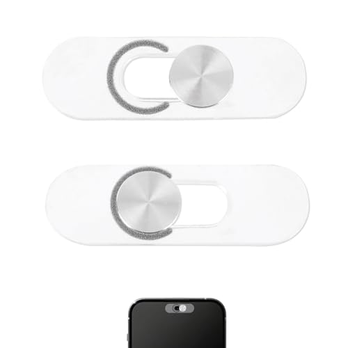 2pcs Single Front Slide Camera Cover Covers Webcam Blocker for Pixel/Galaxy | Keep Your Cell Phone Safe Camera Webcam Phones Parts Accessories Supplies Ultra-Thin Silver for Android Phones