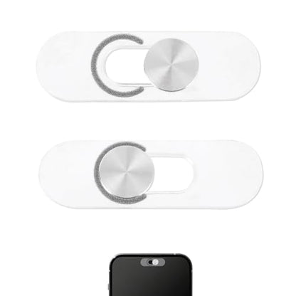 2pcs Single Front Slide Camera Cover Covers Webcam Blocker for Pixel/Galaxy | Keep Your Cell Phone Safe Camera Webcam Phones Parts Accessories Supplies Ultra-Thin Silver for Android Phones