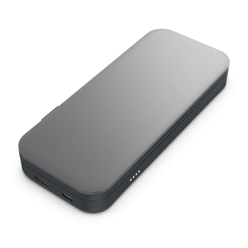 Lenovo Go USB-C Laptop Power Bank 20,000 mAh, 2xUSB-C, 1xUSB-A, <3h Recharging Time, Storm Grey
