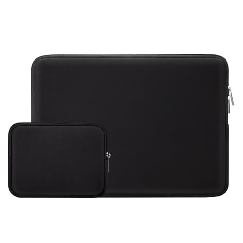 RAINYEAR 13 Inch Laptop Sleeve Case with Accessories Pouch, Compatible with 13.3" MacBook Air/Pro M1 M2 M3 M4 M5 A3449 A3240 A3113 A2681 A2338 (Black) - color: Black, size: 13"