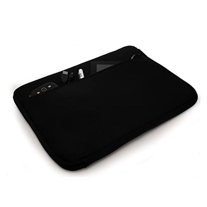 Travel Neoprene 13" Laptop Sleeve with Water Resistant Protection, Front Pocket - Compatible with SurfaceBook (Black) - color: Black