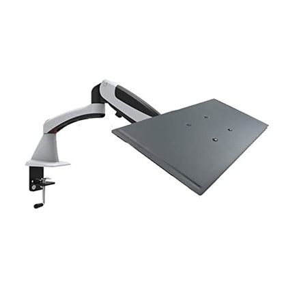 Tilt Full Motion Aluminum Air Press Gas Spring Dual Arm LCD Desktop Mount Swivel Monitor Table Stand Clamp with Notebook Tray(DL-GM112FC-LP60) - color: Dl-gm112fc-lp60