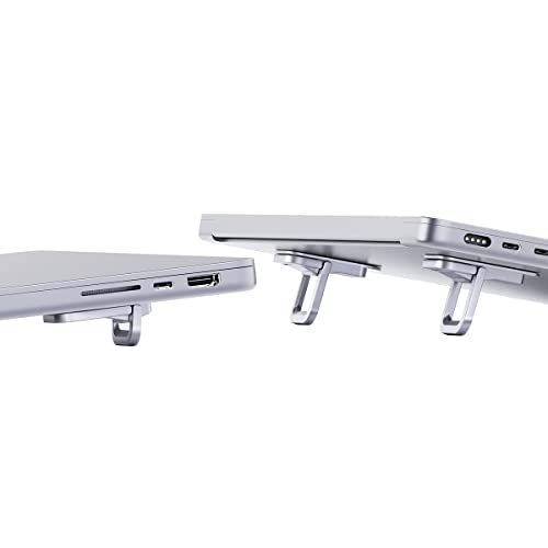 Hagibis Adjustable Laptop Stand for Desk - Portable Laptop Riser, Ergonomic Aluminum Cooling Pad for MacBook Pro Air, Tablet (Silver) - color: Silver