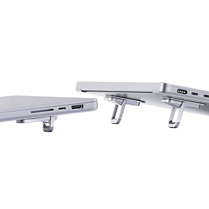 Hagibis Adjustable Laptop Stand for Desk - Portable Laptop Riser, Ergonomic Aluminum Cooling Pad for MacBook Pro Air, Tablet (Silver) - color: Silver