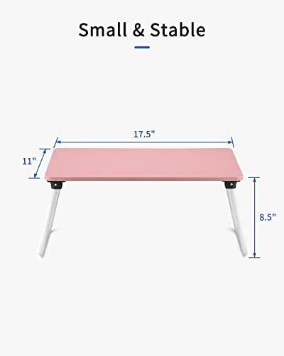 Ruxury Folding Lap Desk Laptop Stand Bed Desk Table Tray, Breakfast Serving Tray, Portable & Lightweight Mini Table for Sofa Couch Floor - Pink - color: Pink