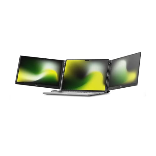 New Mobile Pixels Trio 3 Pro Triple Portable Monitor, 14.1" QHD 1400P Monitor with Built-in Kickstand, Expand to Triple Screens with USB-C, 65W Pass-Through Charging, Compatible with Mac & Windows