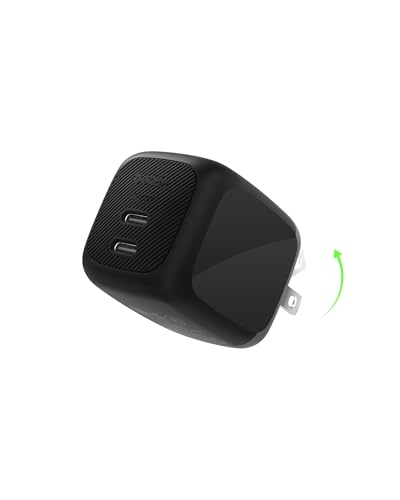 Belkin 67W Dual-Port GaN USB C Charger Block, Fast Charging | Dual-Port Wall Charger, iPhone 17, iPad Pro, Chromebook, Samsung Galaxy S25 Ultra, Pixel 10, Travel - style: 67W Black