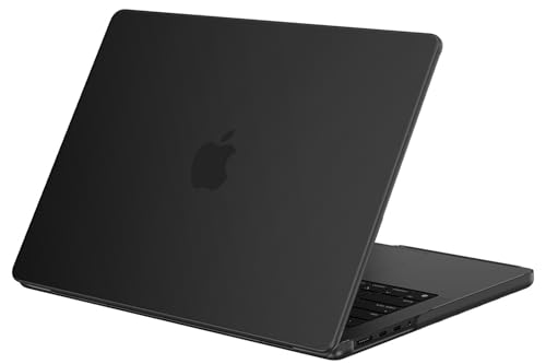 EooCoo Case for MacBook Pro 14 inch M5-M1 Pro/Max 2026-2021, Matte Black | Showcase Original Look & Logo, Sturdy Hard Shell Protection, Lightweight, Easy Snap-On, For Work, Study & Travel - color: Matte Black, size: Macbook Pro 14"