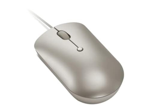 Lenovo 540 USB-C Wired Connection Computer Mouse for PC, Laptop, Computer with Windows or Chrome OS - Ambidextrous Design - 4 Button - Compact Size -Sand - color: Sand