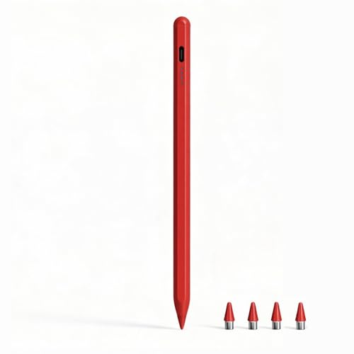 Stylus Pen for Samsung Galaxy Tab A11 / A11+, A9 / A9+, A8, A7 Lite, Active Capacitive Pencil for Samsung Android Tablet & iOS Touchscreens, High Precision Digital Pen with 4 Tips (Red) - color: Red