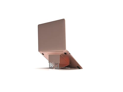 Paper-Thin Stand for MacBook, Laptop Riser, Slim Portable Ergonomic Ventilated Stand, 6 Adjustable Heights from 2.1" to 3.6", Compatible with Laptops Up to 18”, US Patented (Rose Gold) - color: Rose Gold