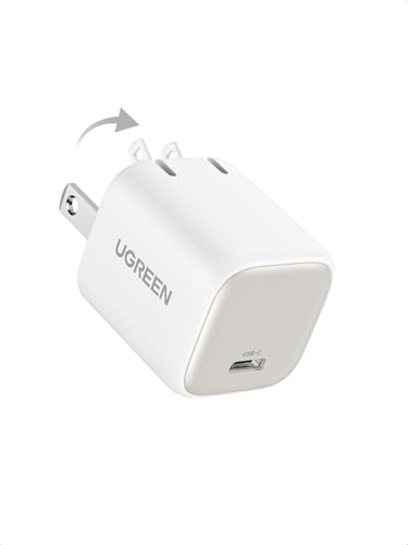 UGREEN 30W USB C Charger, Nexode Foldable GaN PPS Compact Fast Wall Charger Block, USB-C Power Adapter for iPhone 17/16/15/14, Galaxy S25/S24/S23, Pixel 9/8/7, MacBook Air, iPad(White) - color: White