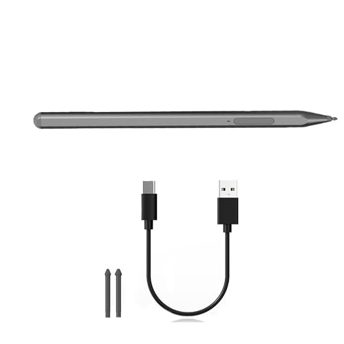 Styluses Pen Compatible for Go/Laptop/Book Featuring 1024Pressure Levels Replaceable Nibs Fast Charging Styluses - color: Gray