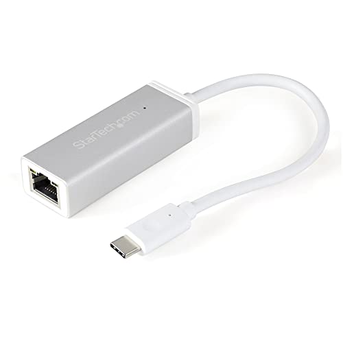StarTech.com USB-C to Gigabit Ethernet Adapter - Aluminum - Thunderbolt 3 Port Compatible - USB Type C Network Adapter (US1GC30A) | Aluminum, USB-C Network Adapter, US1GC30A - color: Silver, size: 1Gbps, style: USB-C