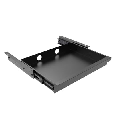 Under Desk Mounted Sliding Pull-Out Drawer for Office Desk W 19.2" x D 13.4" Storage Organizer for Sit Stand Workstation, Metal, Black (Large) - size: 1TierLarge