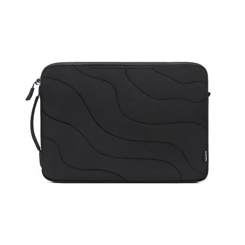 Omnpak Laptop Sleeve for 13 inch MacBook Air/Pro M5-M1 & Neo A18 Pro | with Pocket and Handle,Protective Quilted Puffy Case,Water Resistant Carrying Bag for 13-14" MacBook Air/Pro/Neo - color: Black