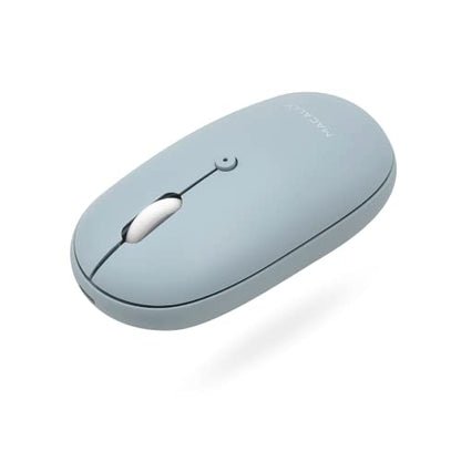 Macally Wireless Bluetooth Mouse - Quiet, Comfortable, Rechargeable for MacBook Air/Pro, Mac, iMac, Apple iPad - Wireless Mouse for Laptop, Windows PC Desktop - color: Blue