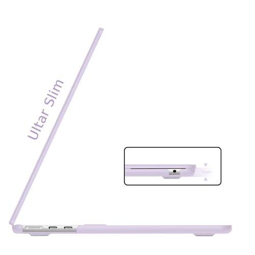 B BELK for MacBook Air 13.6 inch Case 2026-2022 M5 M4 M3 M2, Crystal Purple | Model A3449 A3240 A3113 A2681, Plastic Laptop Hard Shell for MacBook Air 13 inch Case with Keyboard Cover & Screen Protector - color: Purple