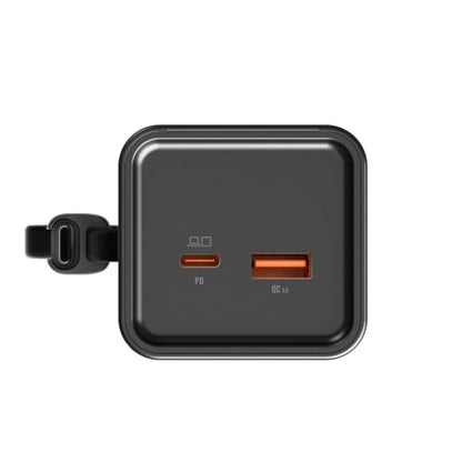 ReelPro 200W 27000mAh Power Bank, Portable Charger with 140W USB C Wristlet Cable, LED Display, Fast Charging for Laptop, iPhone, and iPad (Gray)