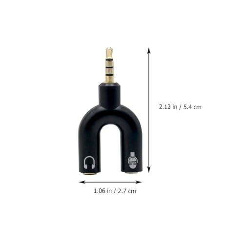 2pcs Audio Converter Y Jack Adapter Male to Dual Female Port Headphone Splitter Compatible with Phone Laptop Tablet for Headset Microphone Recording