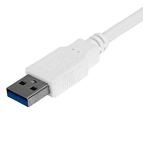 Zopsc USB3.0 to VGA Converter 5Gbps HD 1080P Adapter Cable 15Pin Female, Supports Multi Display Solutions, No External Power Supply, for PC laptops, Desktops, Monitors. (White) - color: White