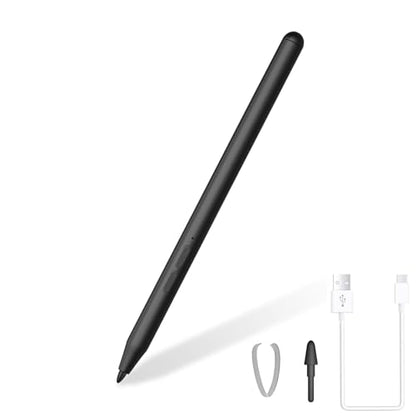 Rechargeable MPP 2.0 Tilt Pen for HP/Surface/Kobo, 4096 Pressure & Magnetic | Two Side Button, Palm Rejection Stylus for Surface Pro 11-3, Laptop/Book/Go/Studio for Students Artists Drawing Note-Taking - color: Black
