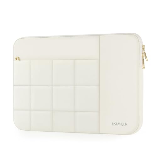 Laptop Case 16 inch,15-15.6 inch Puffy Laptop Sleeve Compatible with MacBook Pro 16 M5 M4 M3 M2 M1,HP Dell Acer ASUS Lenovo Notebook,Twelve Square Quilted Computer Bag with 2 Pockets,Sand - color: Sand, size: 16 inch