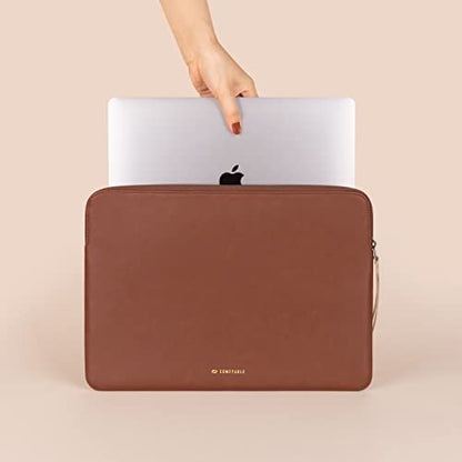 Comfyable Slim Protective Laptop Sleeve, PU Leather Bag Compatible with 15" MacBook Air (Snug Fit) M5 & 14" MacBook Pro M5 Pro/Max 2026 (Loose Fit), Brown - color: Brown, size: Snug Fit for MacBook Air 15-in