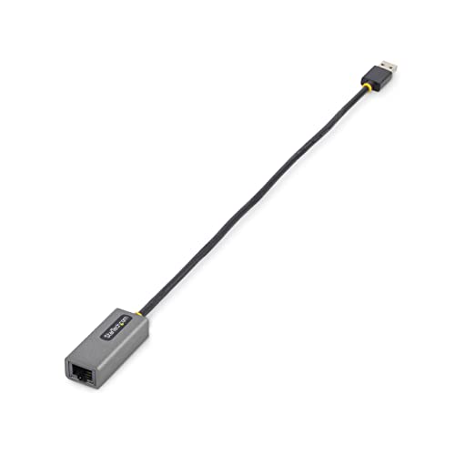 StarTech USB 3.0 to Gigabit Ethernet Adapter, 10/100/1000Mbps, Driverless | 10/100/1000Mbps, USB to RJ45, USB 3.0 to LAN Adapter, USB 3.0 Ethernet Adapter (GbE), 11in Attached Cable, Driverless - color: Space Gray, size: 1Gbps, style: USB-A