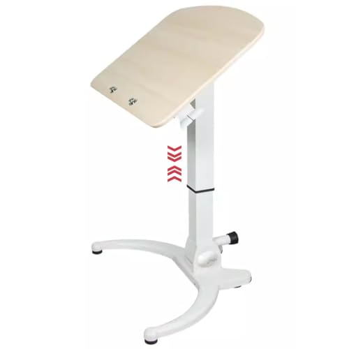 Sit Stand Mobile Workstation Training Institution Lifting Standing Desk, Mobile Flip-up Laptop Desk, Foldable Desktop Side Table, No Installation Required(White) - color: White