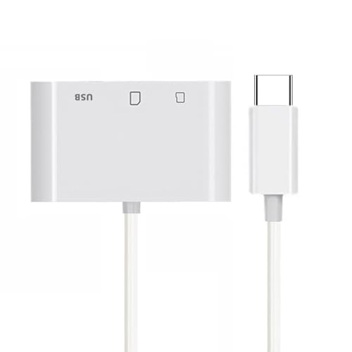 Cablecc USB-C Type C USB 2.0 to TF Micro SD SDXC USB Female Card Reader 3 in 1 Adapter Compatible with MacBook Laptop Tablet Phone - style: USB-C to SD+TF+USB