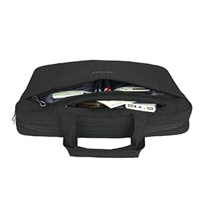 KROSER Laptop Bag 15.6 Inch Briefcase Shoulder Bag Water Repellent Laptop Bag Bussiness Carrying Handbag | Built-in luggage strap & TSA friendly, multi compartments, suitable for business, office, travel, men and women - color: Black