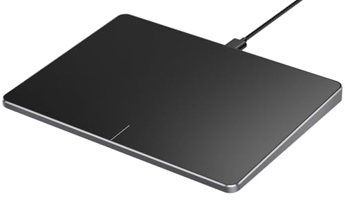 ProtoArc T1 Wired Large USB Trackpad for Windows 11/10, Grey Black | 6.4" surface, high-Precision, multi-touch gestures, plug-and-play, stable wired connection for Computer/Desktop/Laptop.
