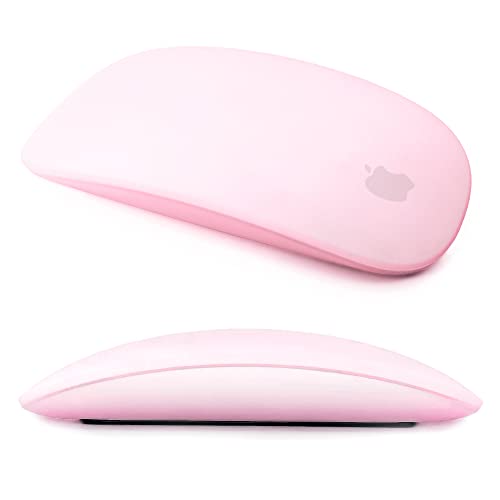 Magic Mouse Silicone Case Cover for Apple Magic Mouse 1 & 2, Pink | Soft ultra-thin silicone skin, dust-resistant, shock-absorbing, anti-scratch, easy to install - color: 2-pink