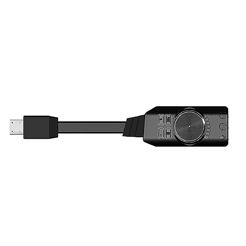 7.1 Channel USB Sound Card Adapter External Sound Card USB Audio Adapter with 3.5mm Interface & USB 2.0 Interface for PC Laptop Gaming Device