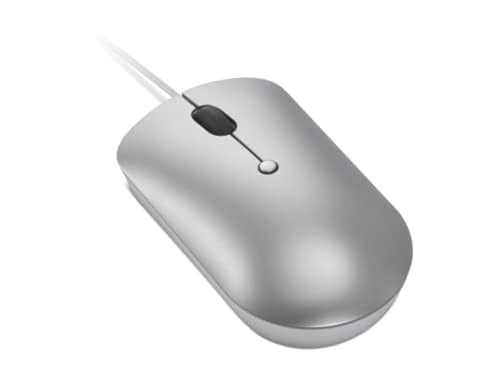 Lenovo 540 USB-C Wired Connection Computer Mouse for PC, Laptop, Computer with Windows or Chrome OS - Ambidextrous Design - 4 Button - Compact Size - Cloud Grey - color: Cloud Grey