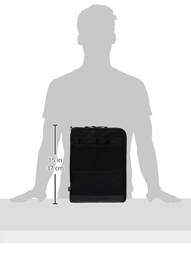 LIHITLAB Laptop Sleeve, Water & Stain Repellent, Vertical for Backpack, 13.4" x 9.8", Black (A7683-24) - color: Black, size: 13.4 x 9.8 inches, style: Vertical