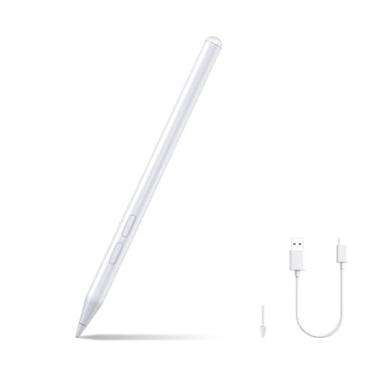 Rechargeable MPP 2.0 Tilt Pen for HP/Surface/Kobo, 4096 Pressure & Magnetic | Two Side Button, Palm Rejection Stylus for Surface Pro 11-3, Laptop/Book/Go/Studio for Students Artists Drawing Note-Taking - color: White